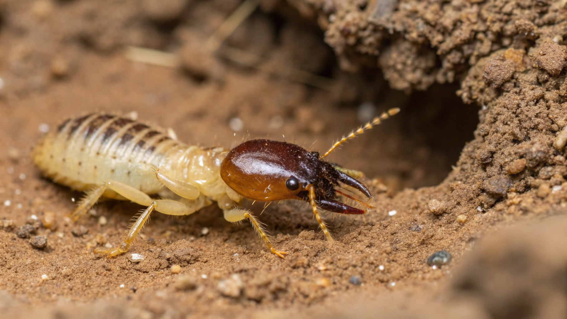 Macro view of a subterranean termite worker