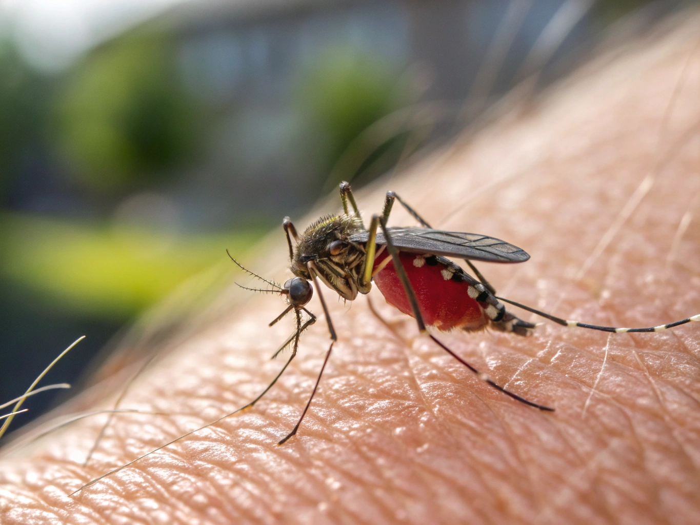 Mosquito resting on a leaf