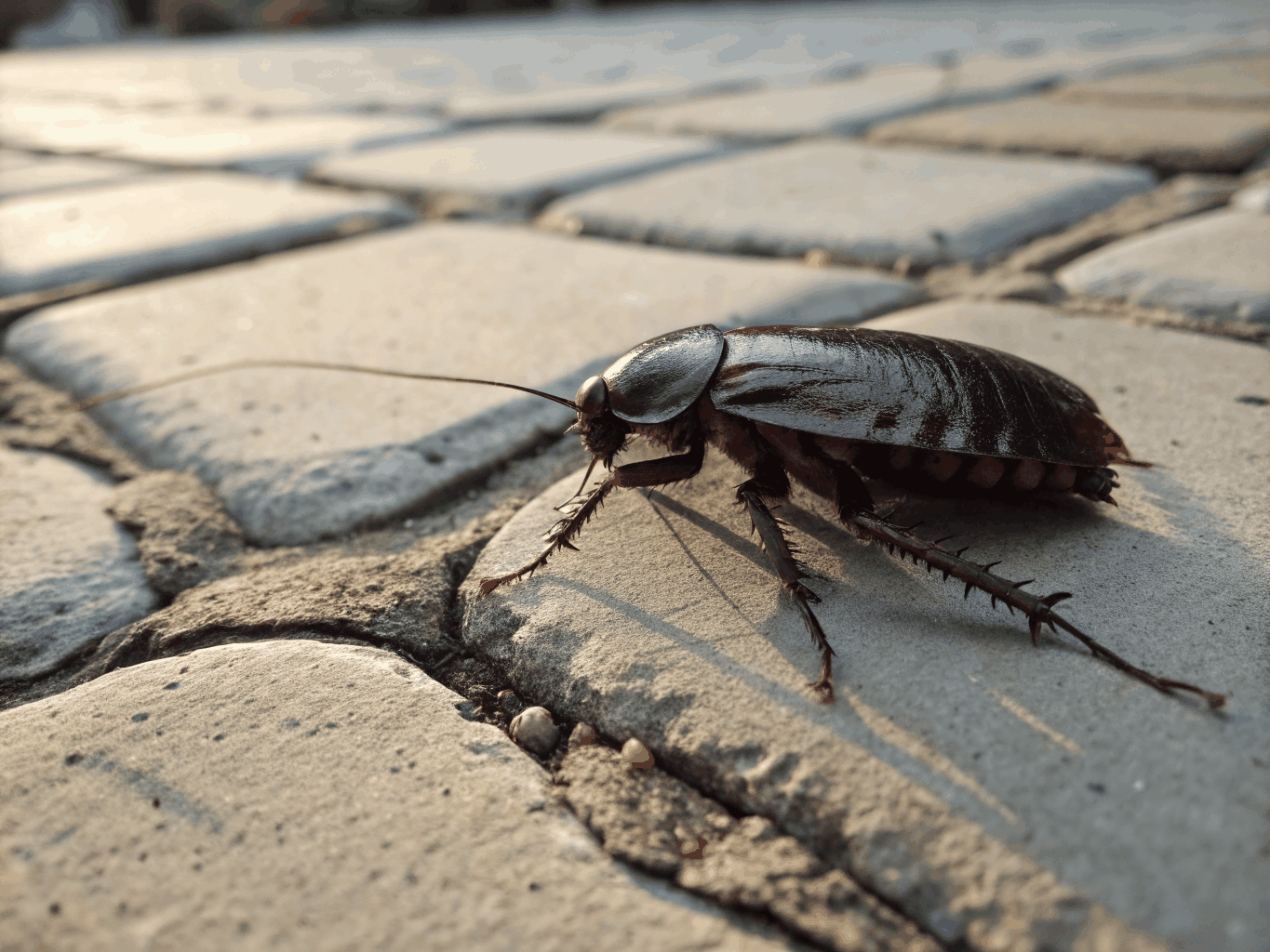 Palmetto bug resting on a surface